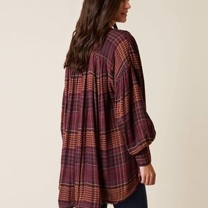 Free people come on over long sleeve flannel